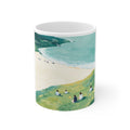 Coastal Beach Scene Mug | Seaside Cliff Painting Ceramic Mug