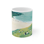 Coastal Beach Scene Mug | Seaside Cliff Painting Ceramic Mug