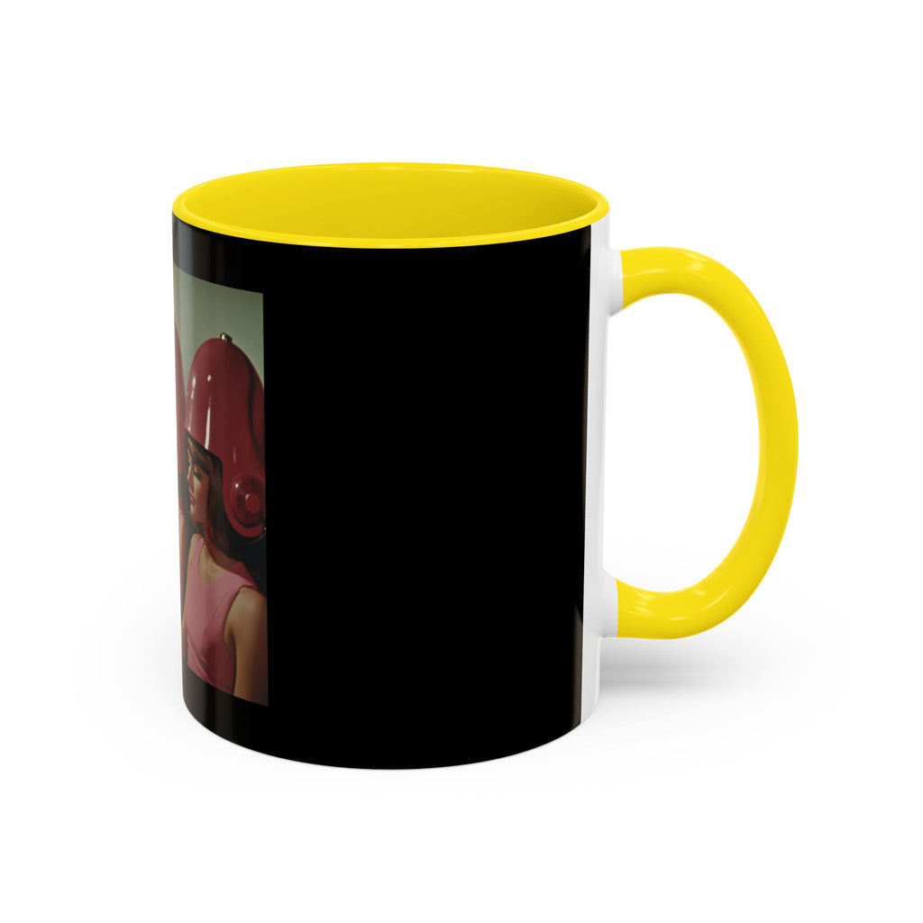 Retro Salon Coffee Mug — Vintage Hair Dryer Booth Photo Accent Mug