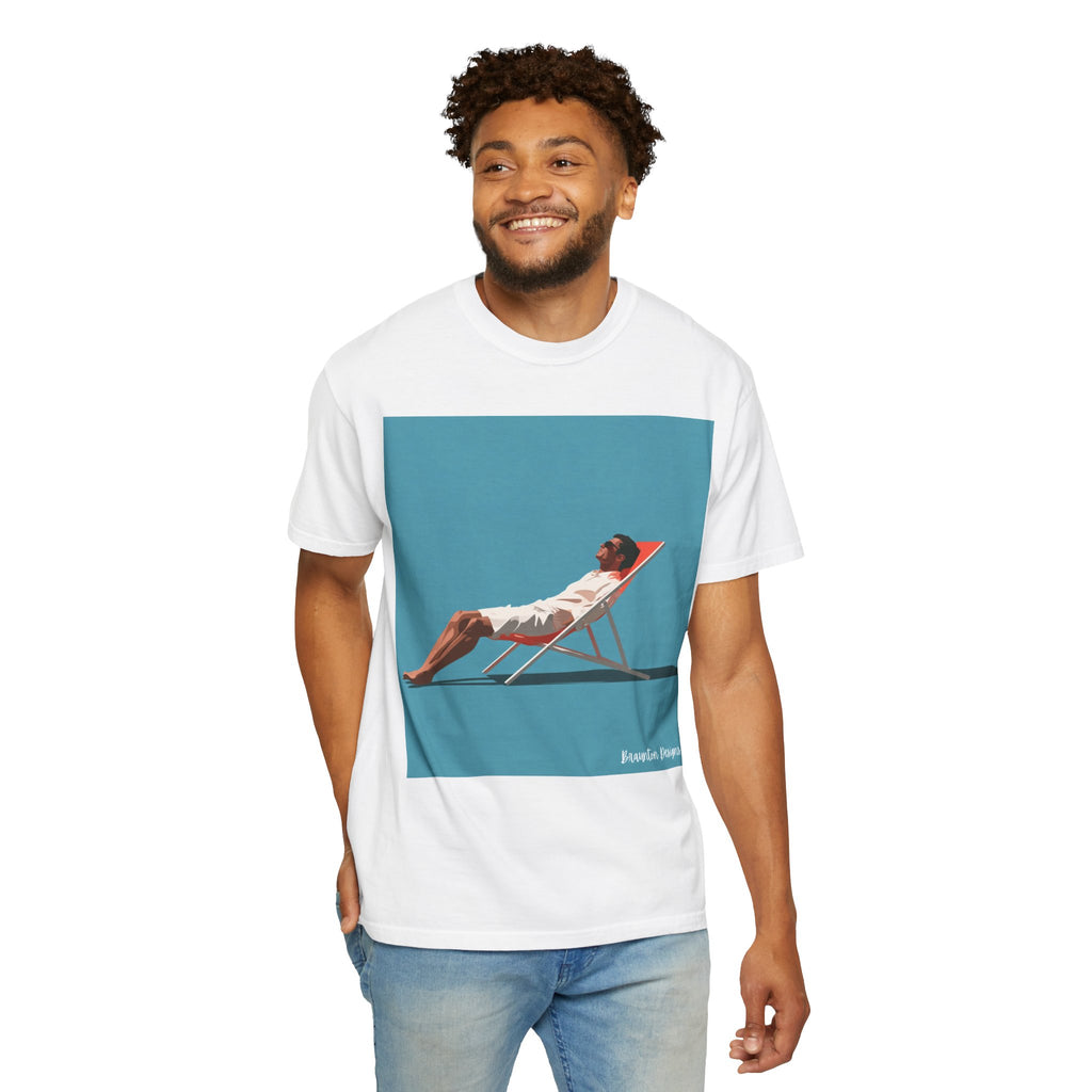 T-Shirt — Relaxing Beach Lounger Graphic Tee ("Revelin Sleeps")