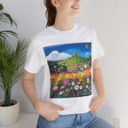Floral Meadow Women's Tee – Whimsical Hilltop Garden Graphic
