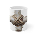 Symbolic Cross Branch Mug | Rustic Organic Art Coffee Cup | Minimalist Nature Photography | Thoughtful Botanical Gift | Unique Ceramic