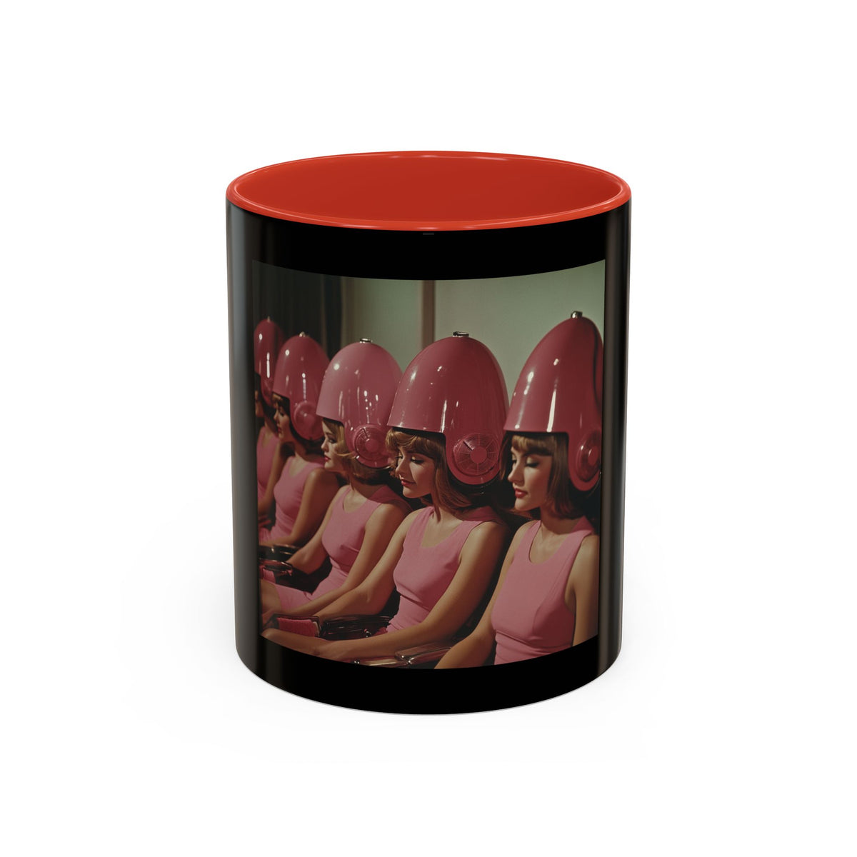 Retro Salon Coffee Mug — Vintage Hair Dryer Booth Photo Accent Mug