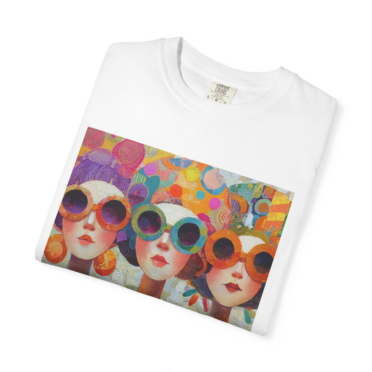 Retro Trio Art Tee — Colorful Vintage Sunglasses Graphic T‑Shirt