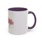 Cherry Blossom Accent Coffee Mug — Pink Tree Ceramic Mug (11/15oz)
