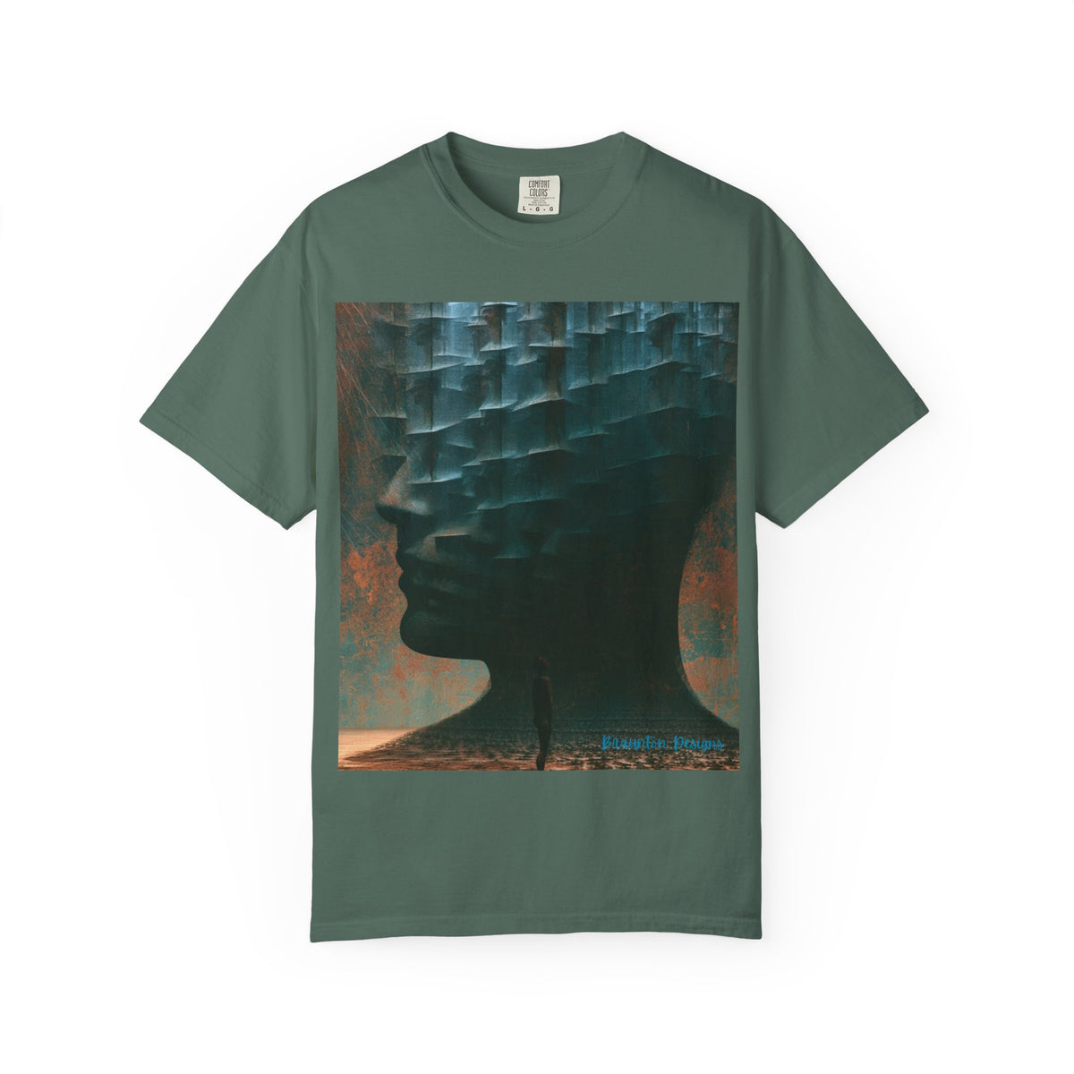 Abstract Profile Art T-Shirt — Textured Silhouette Graphic Tee