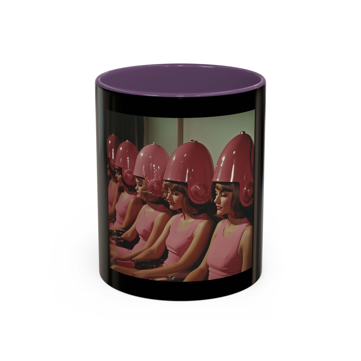 Retro Salon Coffee Mug — Vintage Hair Dryer Booth Photo Accent Mug