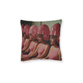 Retro Salon Girls Square Throw Pillow — Pink Hair Dryer Design