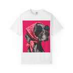 Cool Dog in Sunglasses and Polka Dot Scarf T-Shirt | Retro Pet Portrait