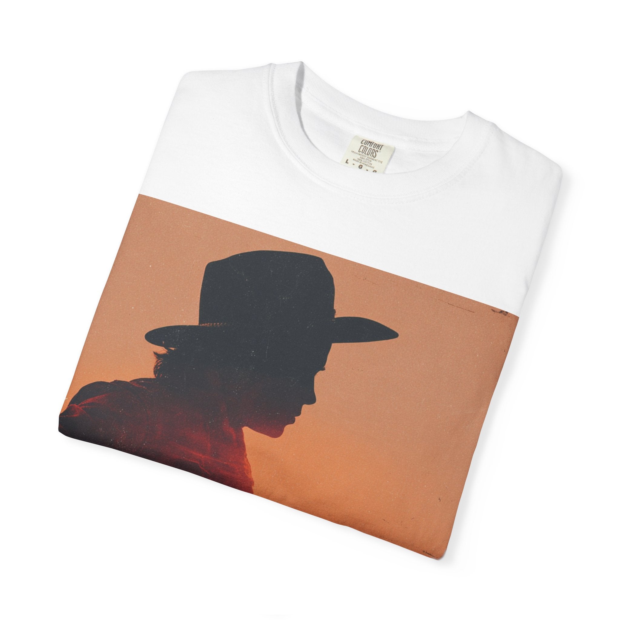 Cowboy Sunset T‑Shirt — Silhouette Guitarist Graphic Tee