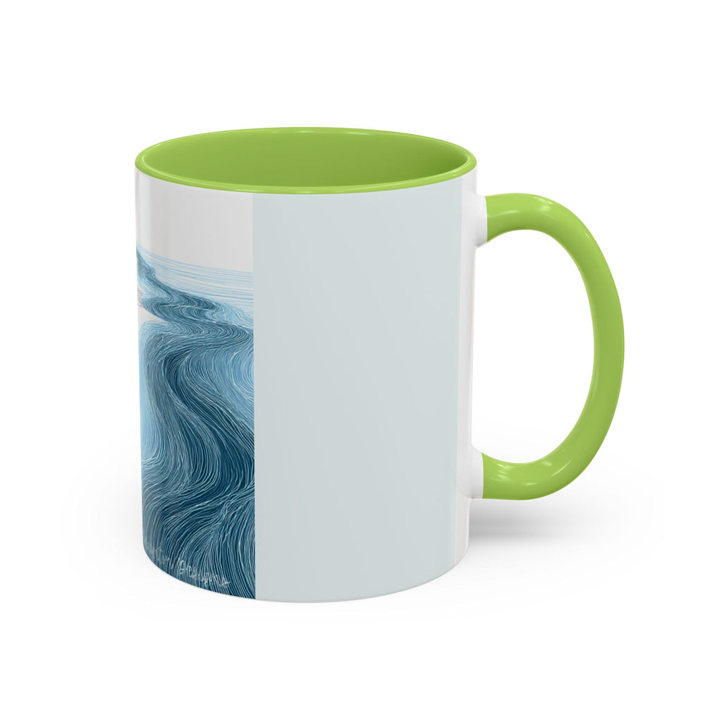 Blue Wave Accent Coffee Mug — Ocean Brushstroke Art (11/15oz)