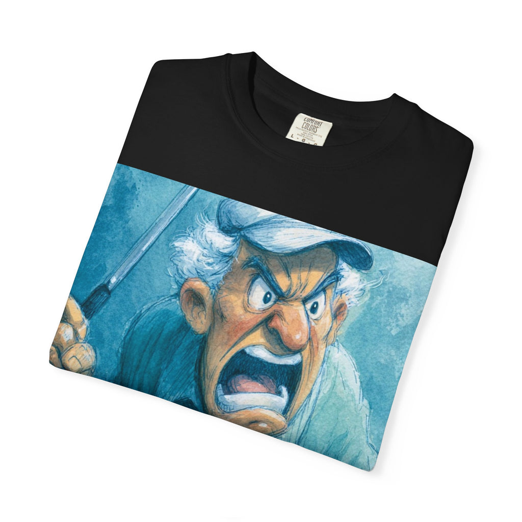 Golf Humor T-Shirt — "I Play Golf to Relax" Angry Golfer Graphic