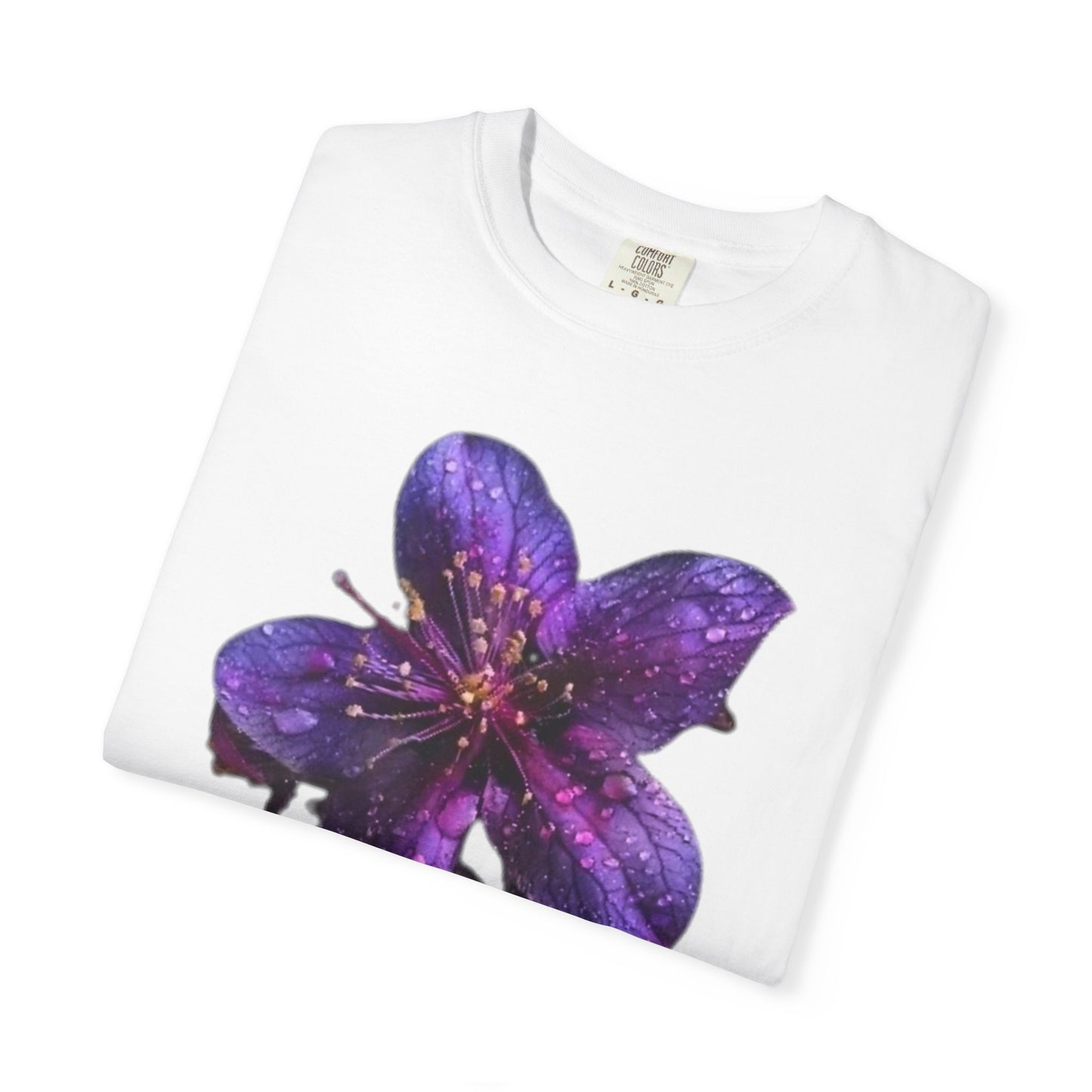 Purple Flower Graphic T-Shirt | Trendy Floral Unisex Jersey Tee | Nature Lover Gift | Aesthetic Summer Casual Wear