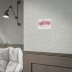 Pink Blossom Tree Rolled Poster | Cherry Blossom Wall Art, Minimal Landscape Print