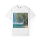 Beachfront Cabin Photo Tee — Tropical Seaside T-Shirt