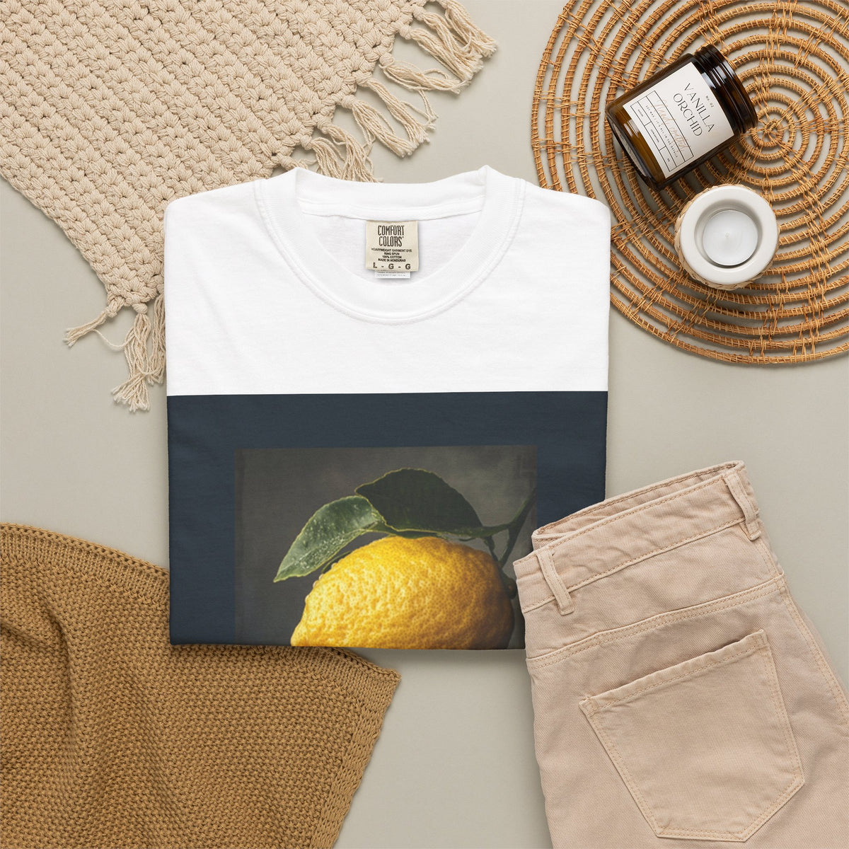 Lemon Still Life T-Shirt — Vintage Botanical Art Tee