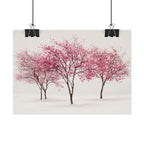 Pink Blossom Tree Rolled Poster | Cherry Blossom Wall Art, Minimal Landscape Print