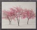 Pink Blossom Tree Rolled Poster | Cherry Blossom Wall Art, Minimal Landscape Print