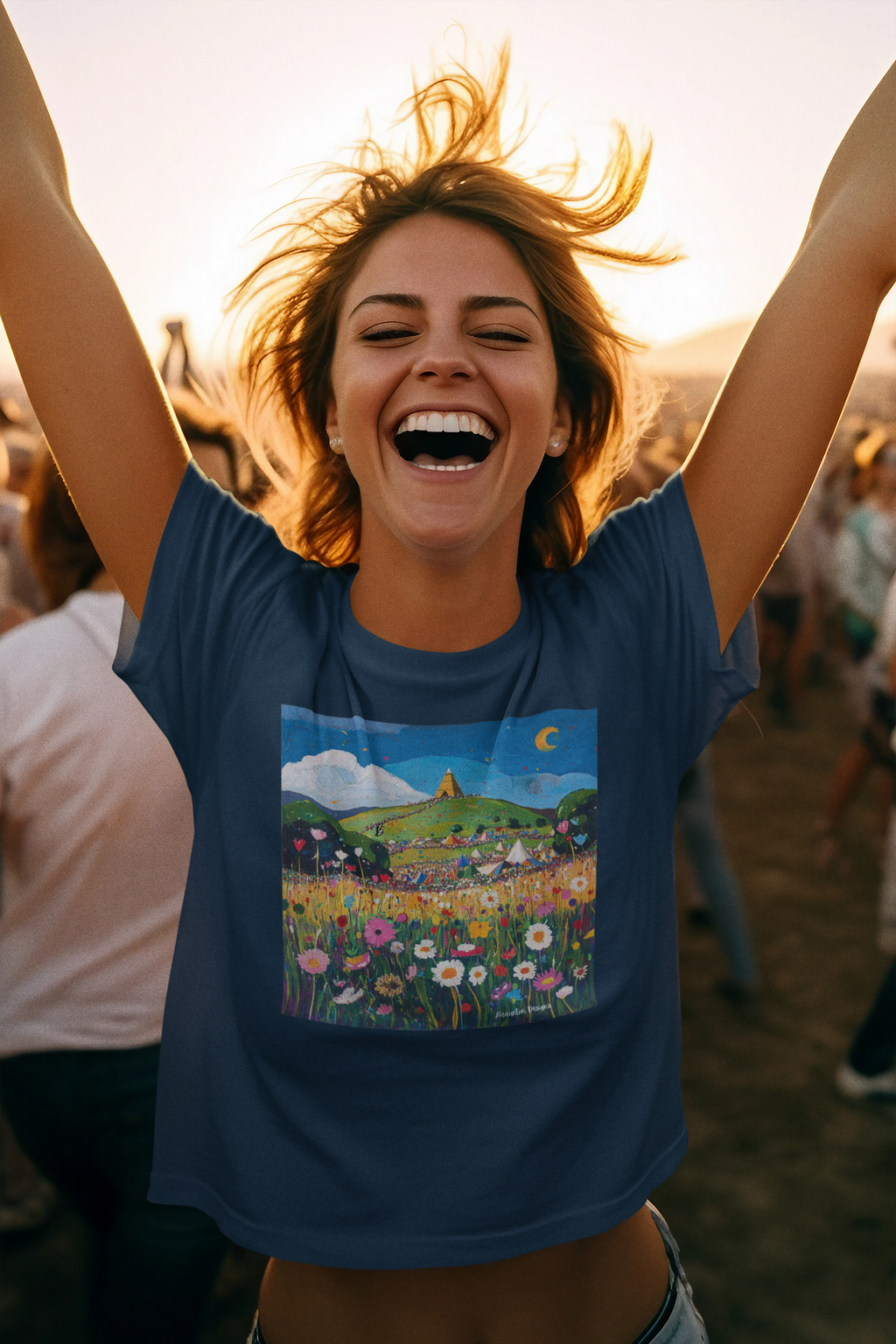 Colorful Meadow Hill Graphic T-Shirt