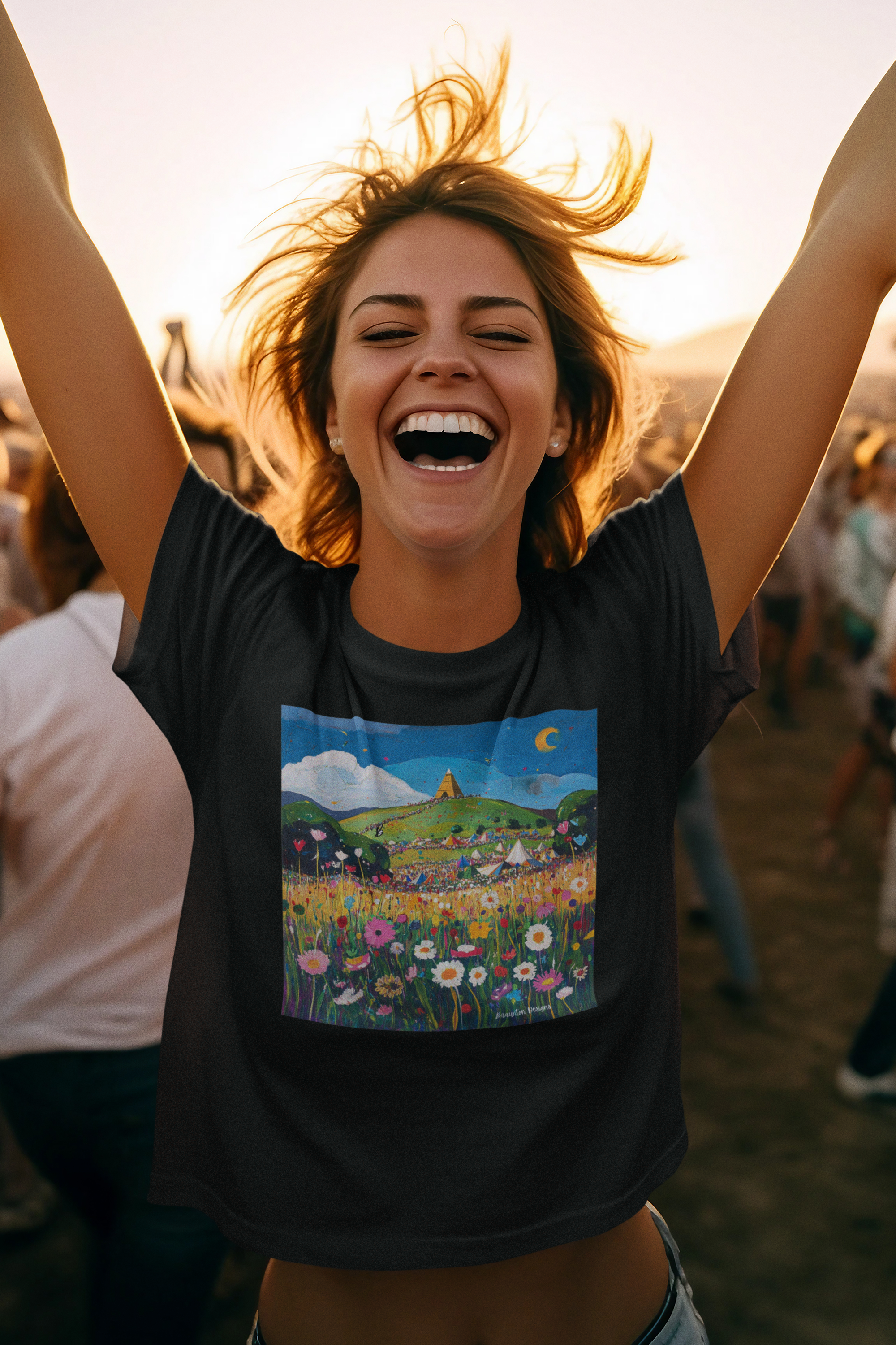 Colorful Meadow Hill Graphic T-Shirt
