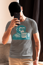 Monkey with Coffee T-Shirt — 'Braunton Designs' Graphic Tee