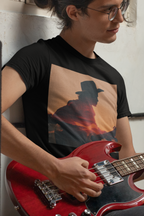 Cowboy Sunset T‑Shirt — Silhouette Guitarist Graphic Tee