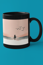 Surfer Coffee Mug – Sunset Beach Silhouette Design