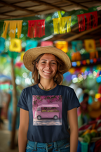 Pink Flower Truck T‑Shirt — Floral Market Van Graphic Tee