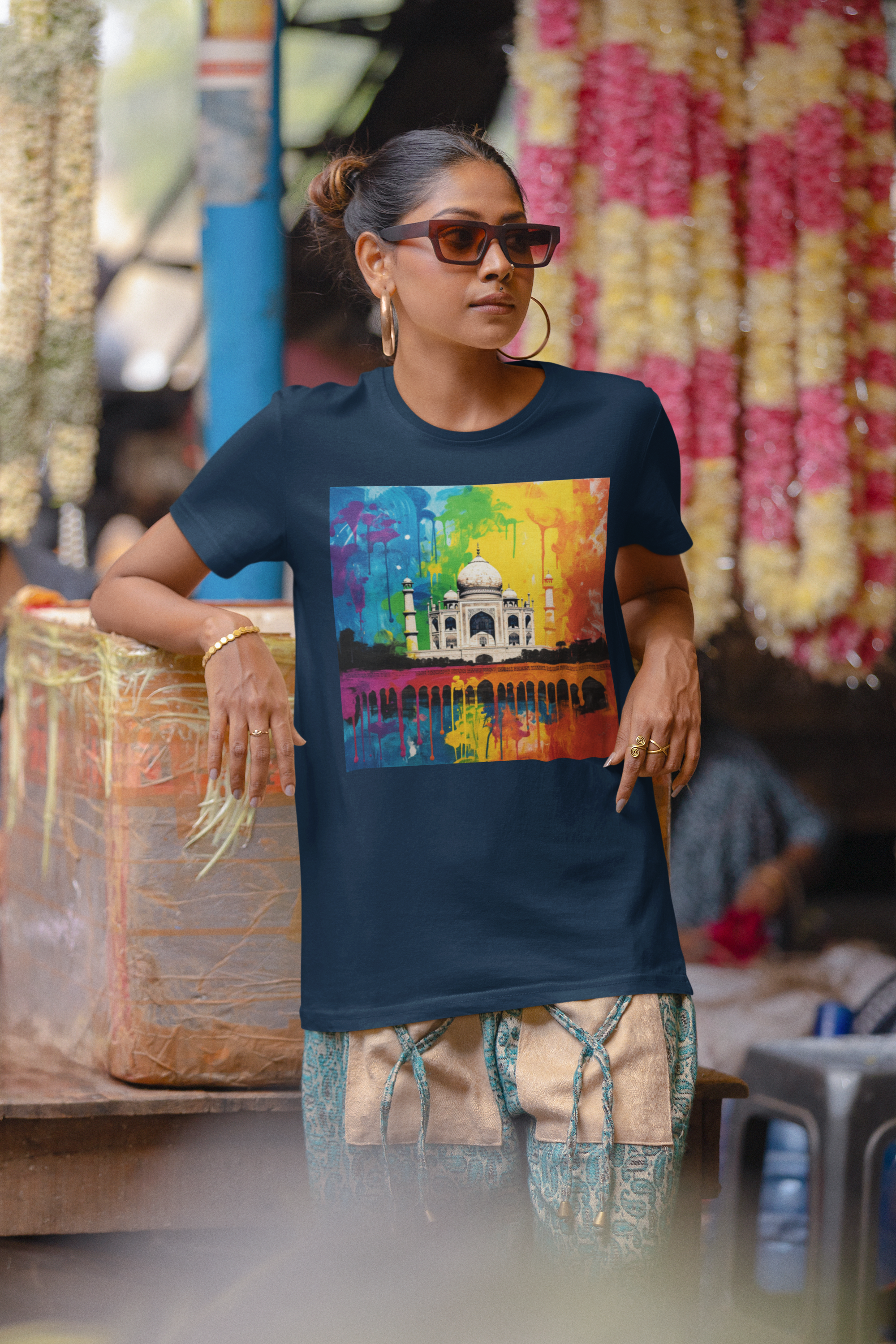 Taj Mahal Rainbow Women's Tee – Colorful India Travel T‑Shirt