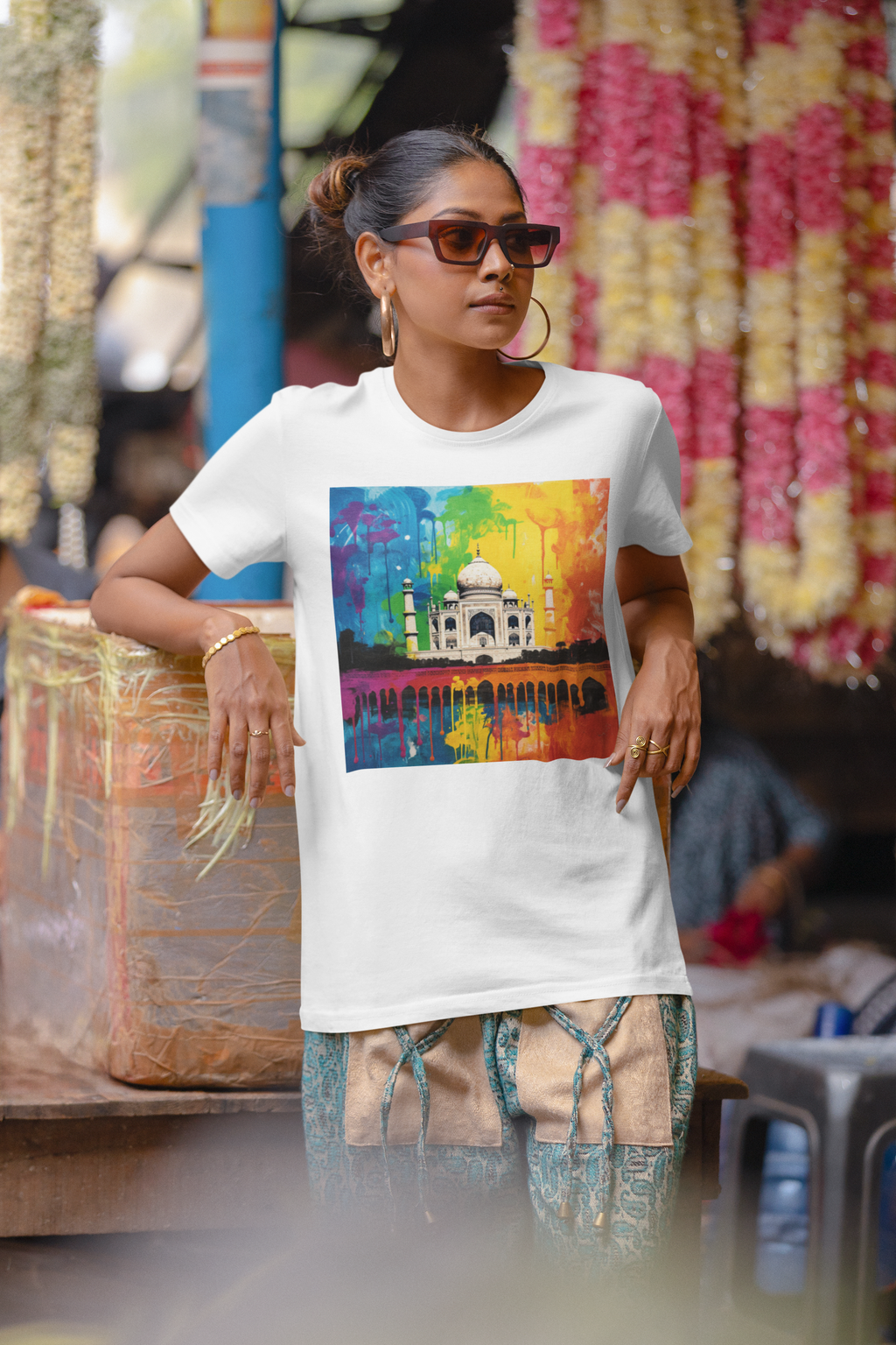 Taj Mahal Rainbow Women's Tee – Colorful India Travel T‑Shirt