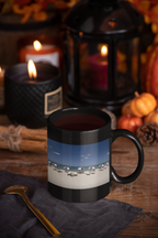 Beach Umbrellas Photo Coffee Mug — Scenic Oceanfront 11/15oz Accent Mug