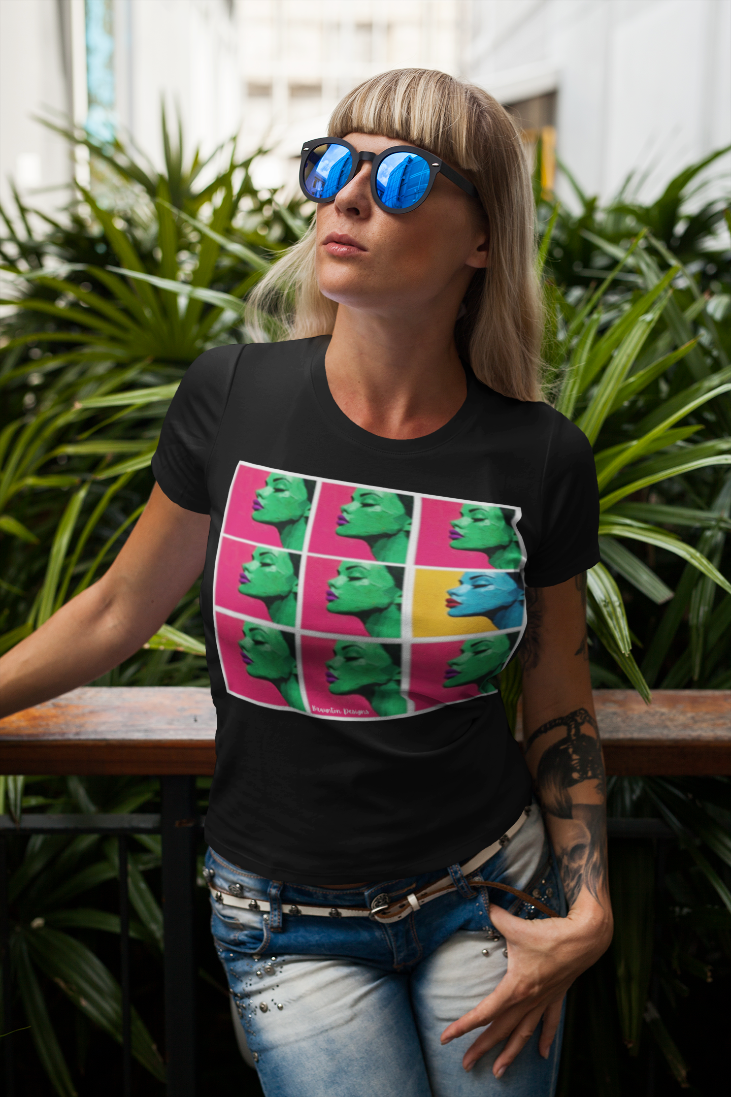 Pop Art Profile Grid T-Shirt