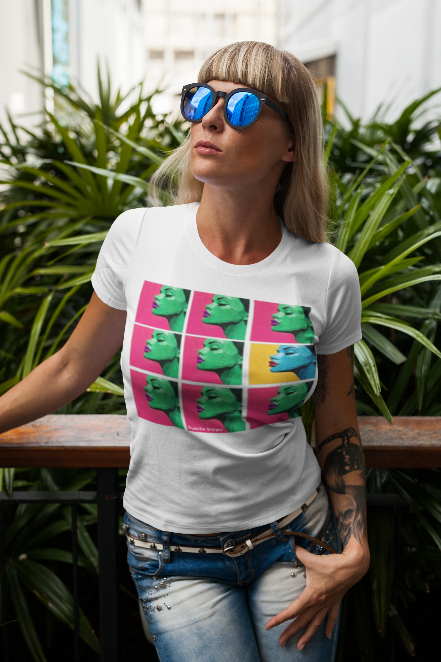 Pop Art Profile Grid T-Shirt
