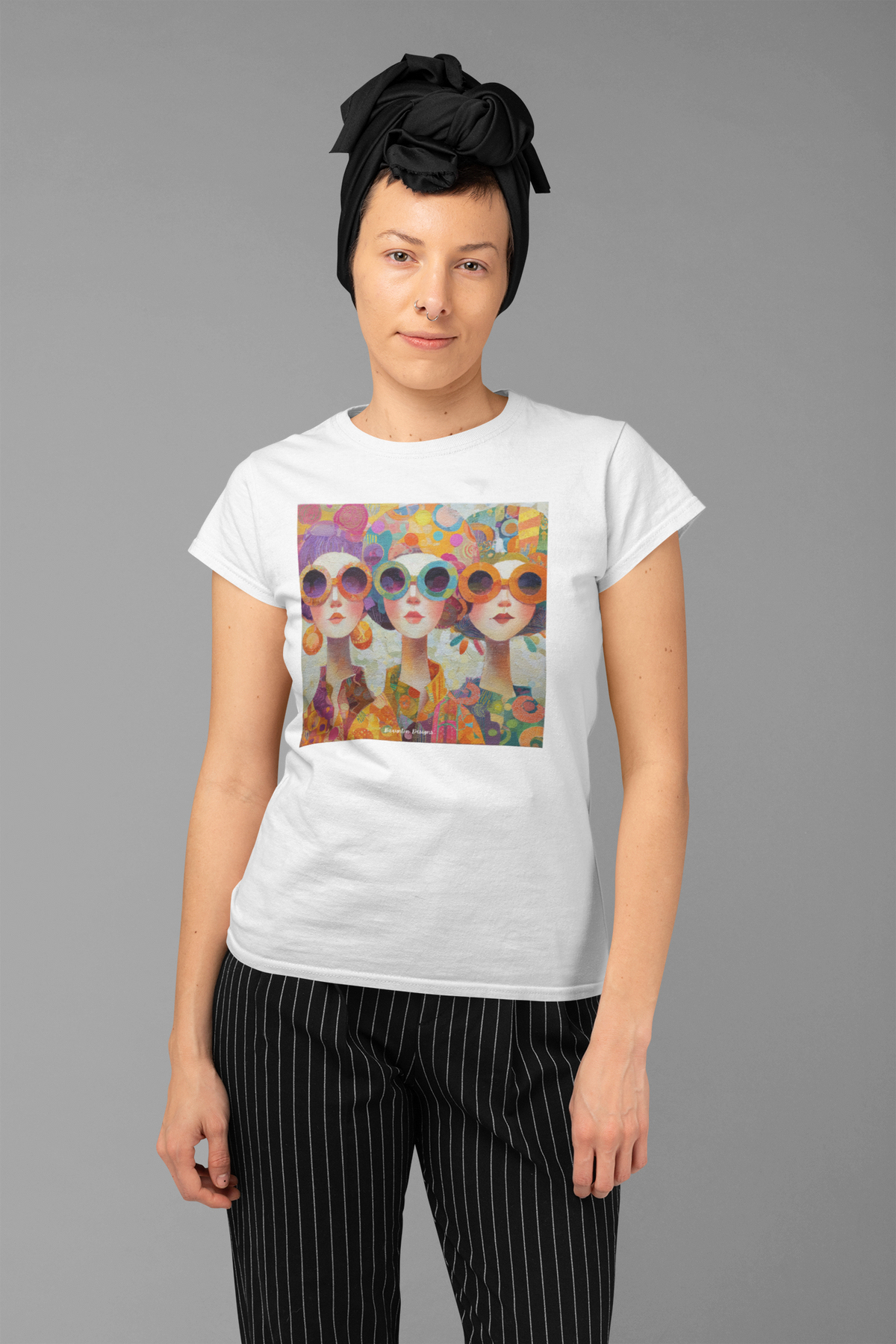 Retro Trio Art Tee — Colorful Vintage Sunglasses Graphic T‑Shirt