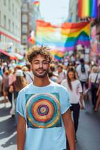 Colorful Concentric Circles T-Shirt — Vibrant Retro Rainbow Target Graphic