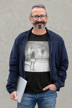 Vintage Beach Photo T‑Shirt — Coastal Retro Palm Print
