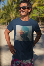 Surfer Double Exposure Tee — Ocean Sunset Silhouette T-Shirt