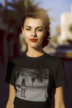 Women's Beach Vibes Tee — Retro Palm Beach Photo T-Shirt